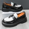 Fashion New  Designer Men's Lightweight Black White Mix Tassels Loafter Height Increasing Casual Shoes  Walking Sneakers Zapatos Hombre