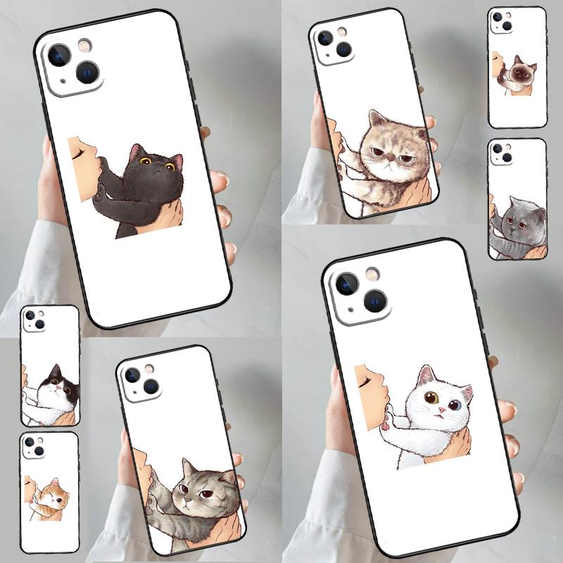 Милый мультяшный котенок с поцелуем Чехол для Realme GT7 Pro GT6 C67 C65 C63 C61 C55 C53 C51 C35 C71 C75 11 12 13 14 15 Pro Plus