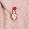 Creative Cute Cartoon Finger Heart Alloy Brooch, Men'S And Women'S Couple Bag Clip Accessories