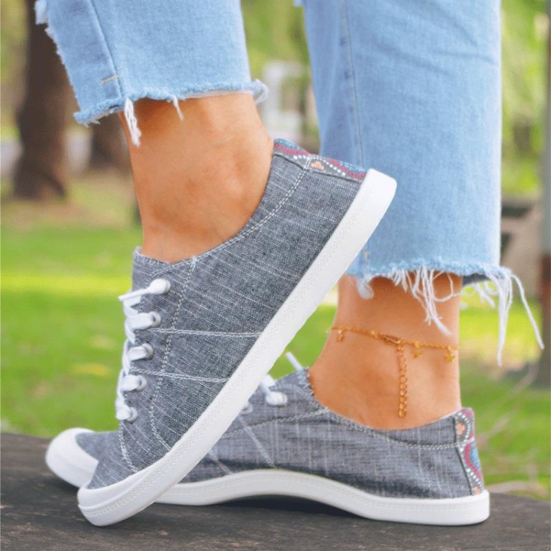 Lightweight and Comfortable Women's Casual Round Toe Solid Color Fabric Upper TPR Sole Outdoor Work Shoes, All-Season | Hand Wash or Professional Dry