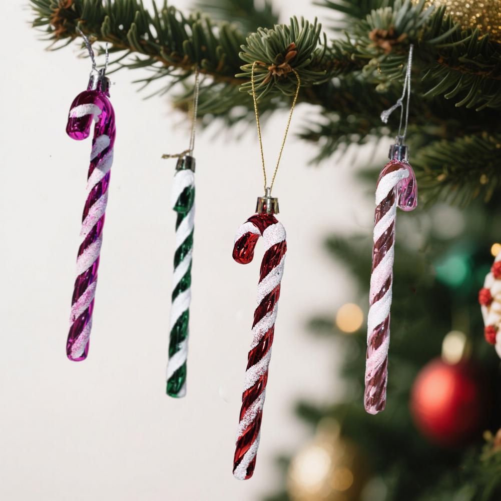 Реалистичное украшение в виде леденца, набор рождественских украшений в виде леденцов, 6 пластиковых витых леденцов, 12 зелено-белых рождественских украшений для праздника