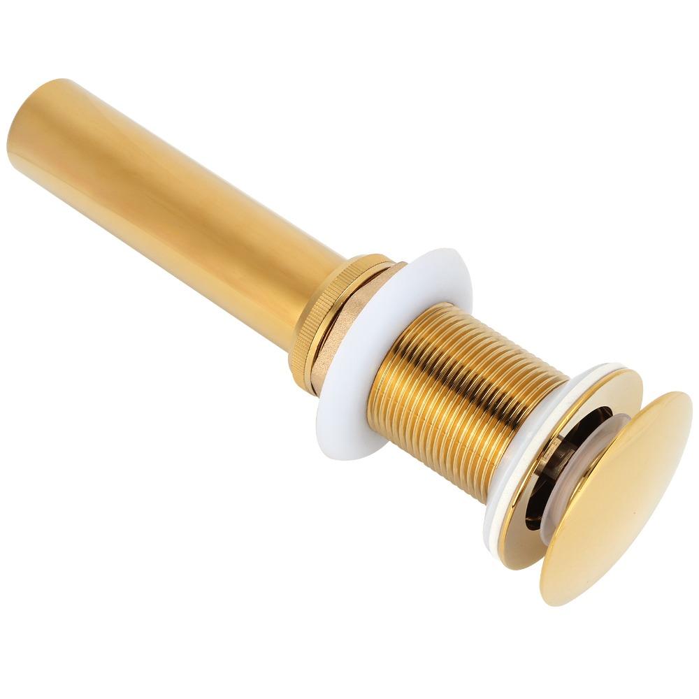 Anti Clog Bathroom Sink Drain Polish Gold Finish Draining Stopper Drain Stopper Lavatory Basin