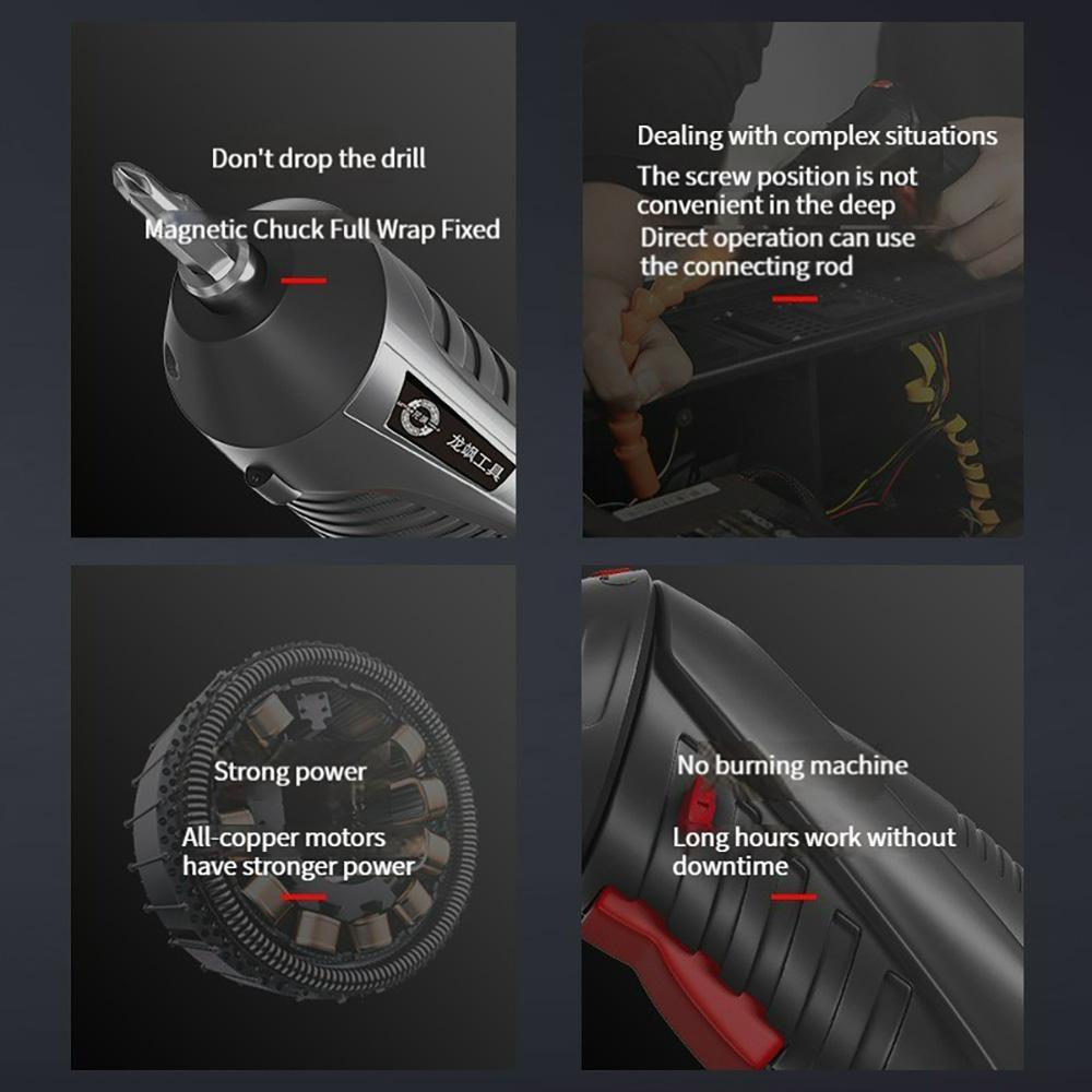 Беспроводная электрическая отвертка 3,6 В, 250 об/мин, многофункциональная перезаряжаемая отвертка с литиевой батареей, складной мини-набор отверток