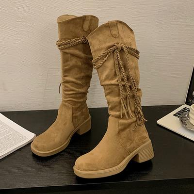 Модные высокие сапоги для женщин, дизайнерские туфли на каблуке, элегантные женские сапоги, зима 2025, новые роскошные платья, ботинки челси женские, обувь