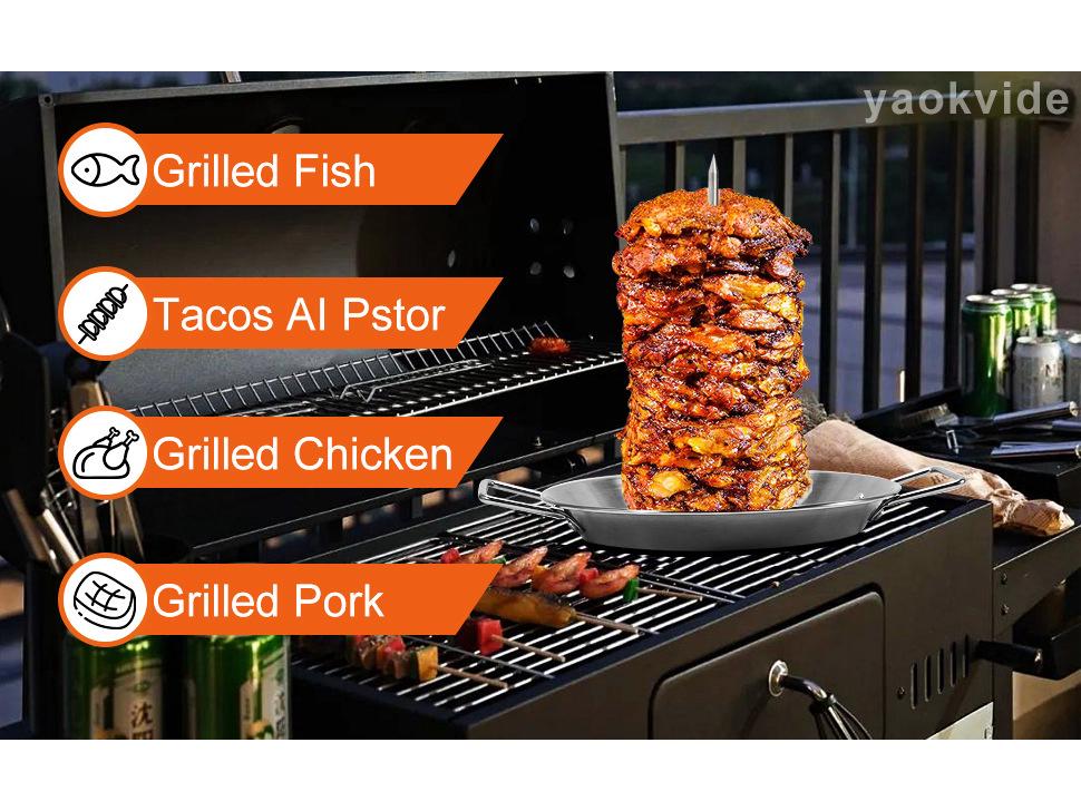 Stainless Steel Vertical BBQ Pot Set: 3 Removable Brackets, Gloves, Oil Bottle, Brush & Hooks