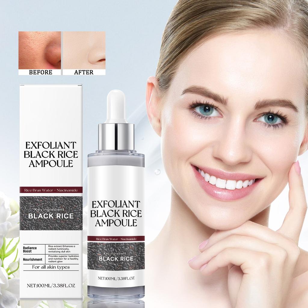 Рисовая ампульная сыворотка Отшелушивающая сыворотка Отшелушивающие клетки кожи Скраб для лица и тела, средство для удаления черных точек Для всех типов кожи, 100 мл