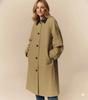 Leather Casual Stylish Lambskin Party Beige Genuine Women's Coat Trench Handmade