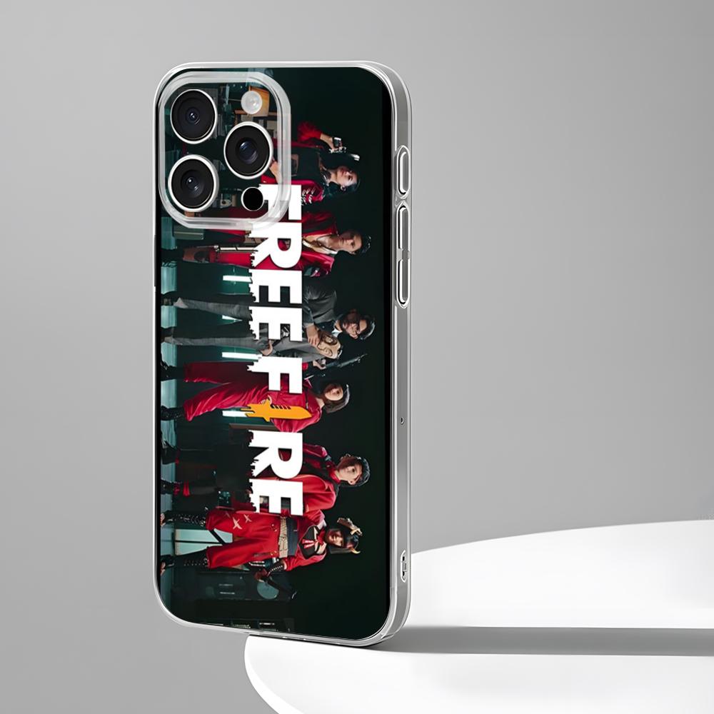 Чехол для телефона игра Free Fire Новый для IPhone 16 15 14 12 13 11 Pro Max Mini X XR XS Plus Черный Силиконовый Прозрачный Чехол