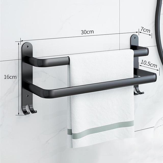 Bathroom Towel Rack 3 Layers Drill Towel Holder Shower Rack Aluminum Alloy Storage Shelf Bathroom