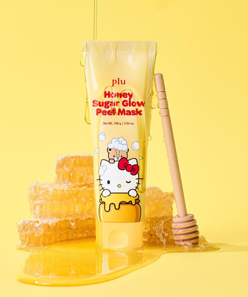 Sanrio Hello Kitty Медово-сахарная сияющая пилинг-маска 100 г + Мочалка