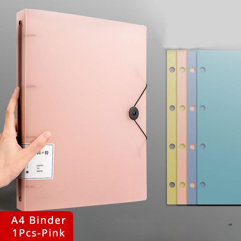 A4 Ring Binders File Folder with 4 Pieces Separate Pages Large Capacity Document Storage Holder Desk Organizer Folder Organizer