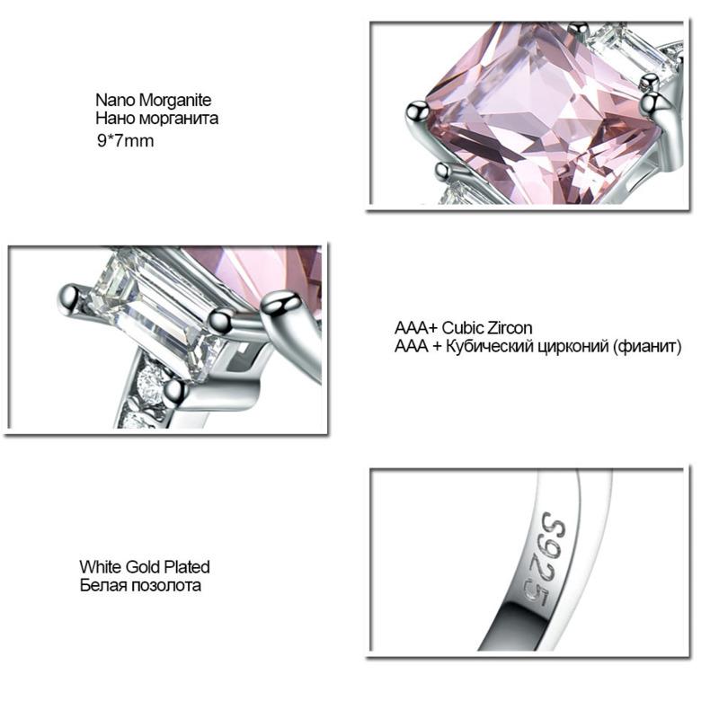 Gica Gema Genuine 925 Sterling Silver Rings For Women Wedding Romantic Jewelry Gift