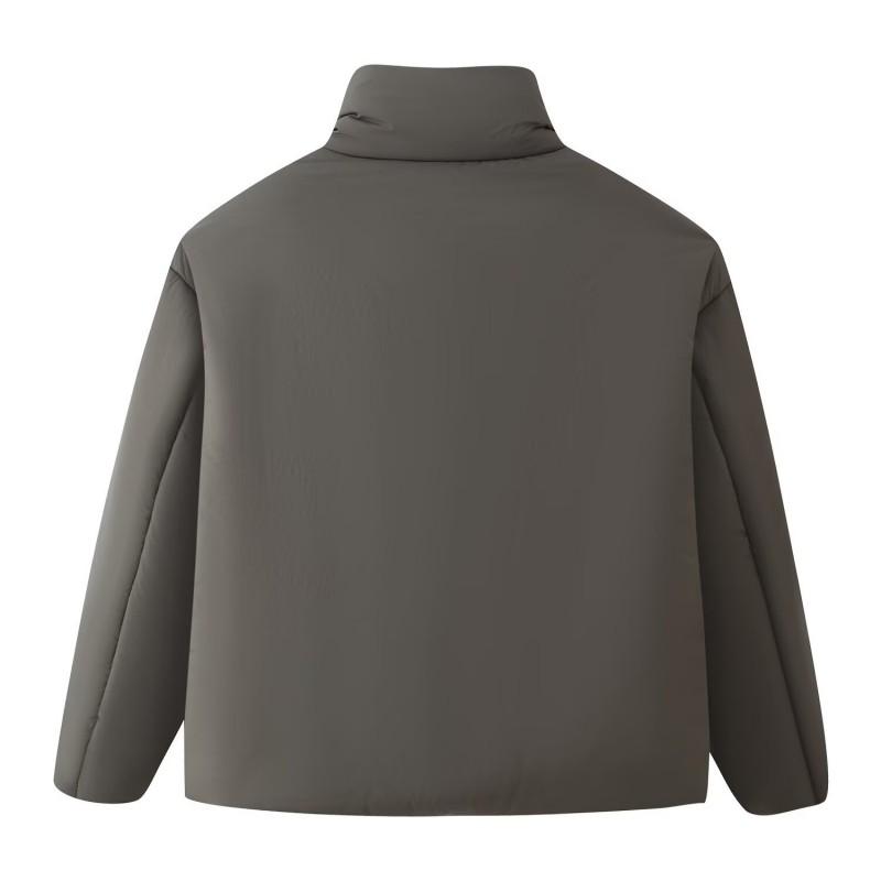 Womens Two-Tone Stand Collar Long Sleeve Cotton Puffer Coat Winter Warm Casual Outerwear