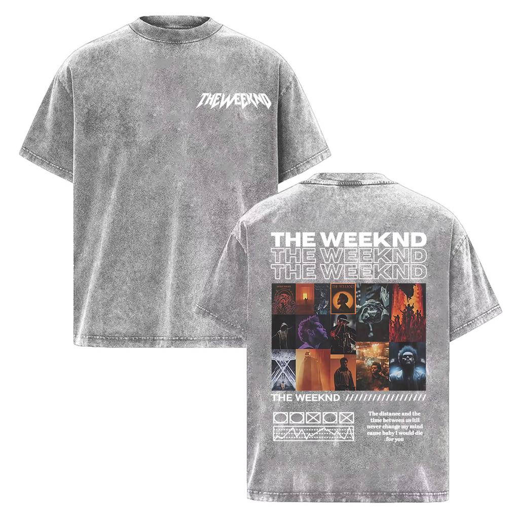 The Weeknd "one of The Girls" Letters Print T-Shirt Men Women Hip Hop Vintage Washed T-shirts High Quality Casual Cotton T Shirt