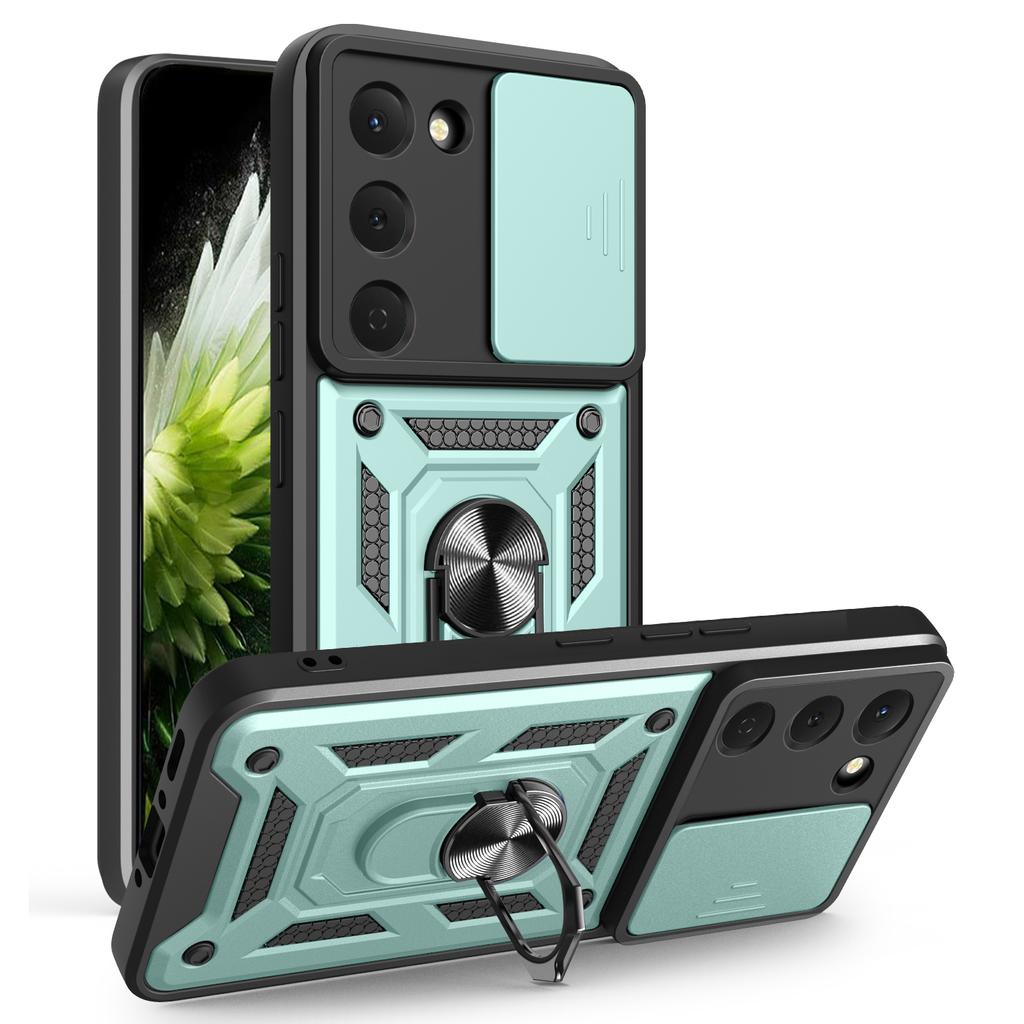 For TECNO Spark 40 Pro 4G Case with Slide Camera Lid PC+TPU Kickstand Phone Cover