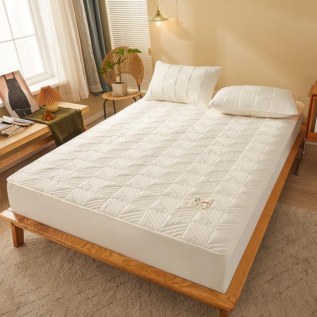 Soybean Fiber Cotton Fitted Sheet Soft Solid Color Mattress Cover Hotel Cotton Flat Cover Single For Home Hotel