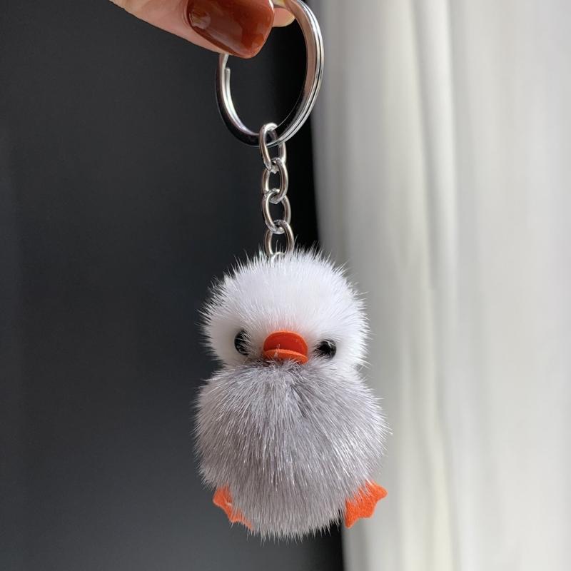 Cartoon Plush Helmet Duck Keychains for Car Key Handbag Pendant Key Chains Fashionable Keychain Cute Key Ring Small Gift