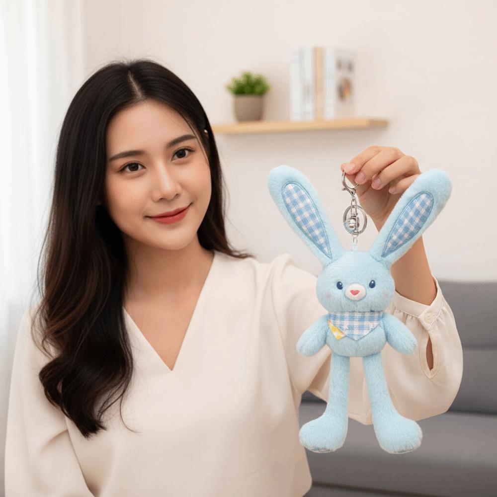 Creative Design Plush Rabbit Pendant Soft Stuffed Schoolbag Pendant Christmas Gift