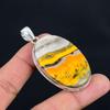 Bumble Bee Jasper Gemstone Pendant Solid 925 Sterling Silver Pendant Jewelry Gift For Unisex