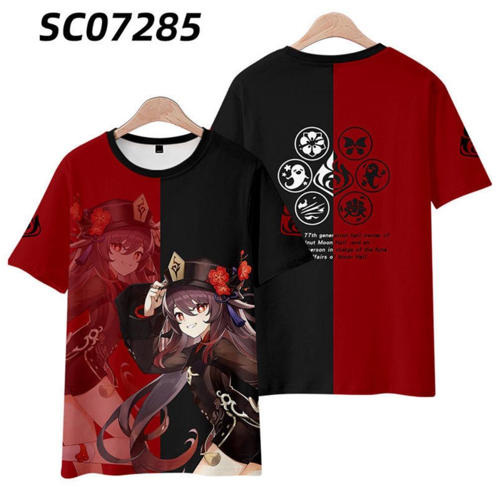 Футболка Game Genshin Impact с принтом KukiShinobu, 3D-косплей, унисекс, уличная одежда Harajuku, детский топ y2k, мужские и женские футболки с круглым вырезом