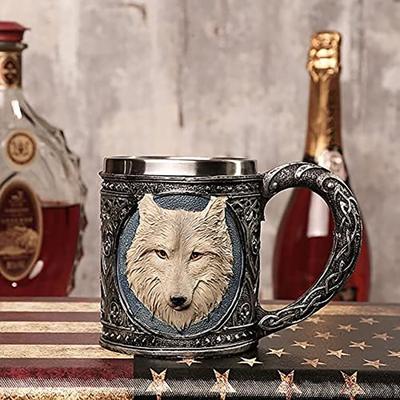 Новая кружка для кофе в виде головы волка из нержавеющей стали, смолы, пива, сока, молока, воды, для домашнего офиса, дропшиппинг, кофейная кружка