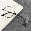 Retro Women'S Small Round Frame Literary And Light Anti-Blue Glasses Versatile Men'S Flat Mirror Round Flat Mirror Stall