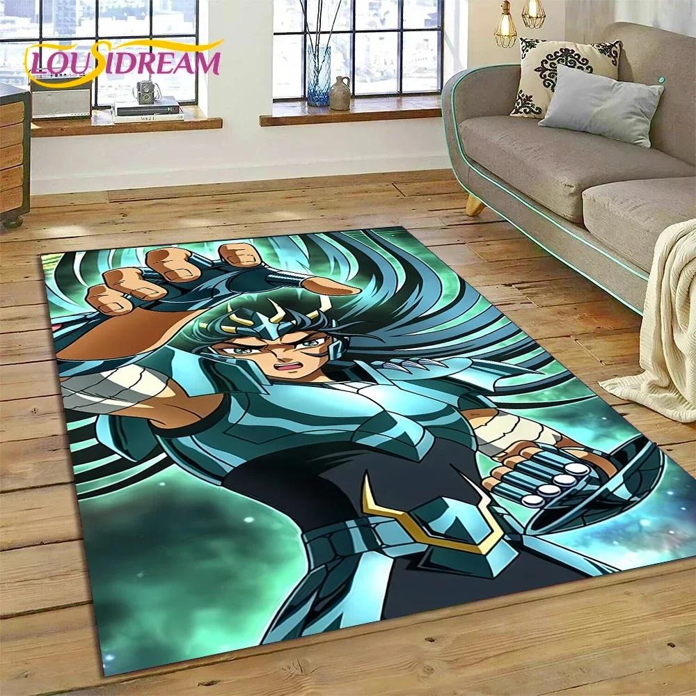 Мультяшный ковер-коврик Saint Seiya 3D Ретро Аниме для Спальни Гостиной Домашнего Дивана, Детская Игра Большой Декор Напольный Коврик