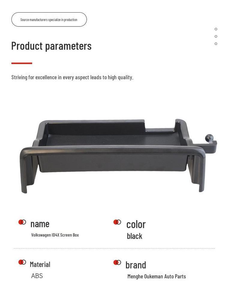 Volkswagen ID4X Center Console and Dashboard Storage Box for Years 2022-2024