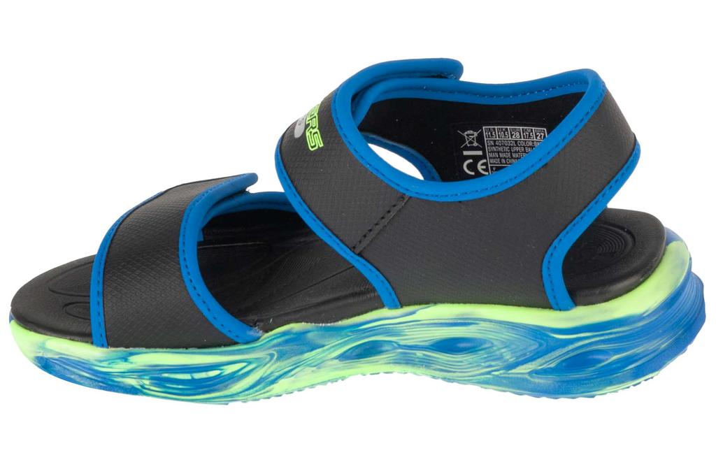 Skechers S-Lights: Sola Glow Sandal - Fusion Brights, for Boy Black Sandals