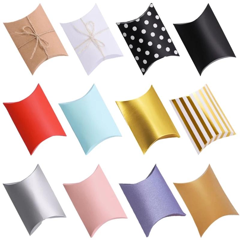 10/20/30 шт., подушка, коробка для конфет, крафт-бумага, упаковочные коробки для рождественских подарков, сумки для конфет, свадебные сувениры, украшения для дня рождения