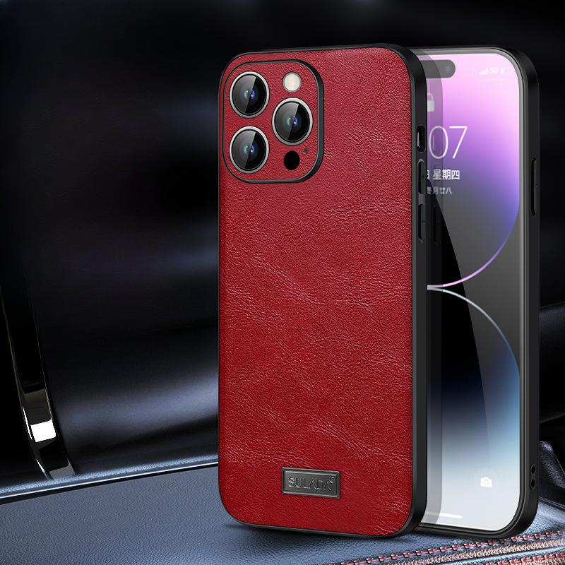 Подходит для чехла для телефона Apple 16promax Полная защита от падений IPhone15 Тонкий и легкий 14 Бизнес 13 Мужской и женский 12 Кожаные чехлы