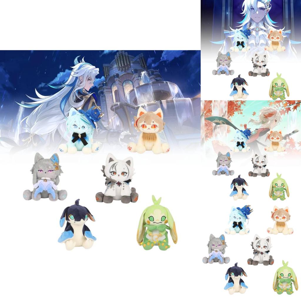 Очаровательная плюшевая игрушка-кошка по мотивам Genshin Impact, мягкая и уютная аниме-фигурка дракона