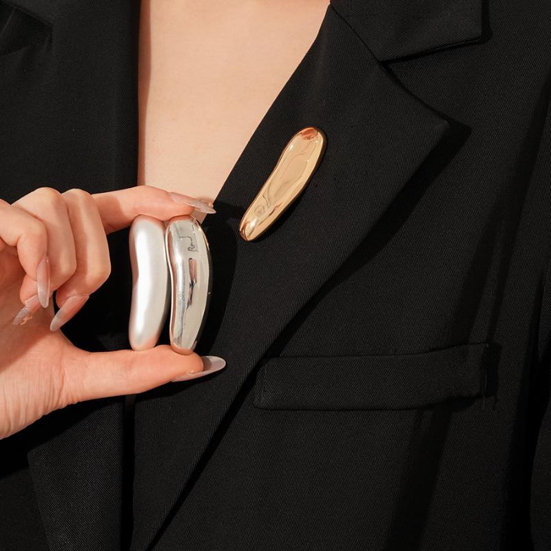 Металлические Геометрические Глянцевые Броши для Женщин Уникальные Изысканные Бутоньерки для Костюма Вечерние Ювелирные Изделия Модный Аксессуар