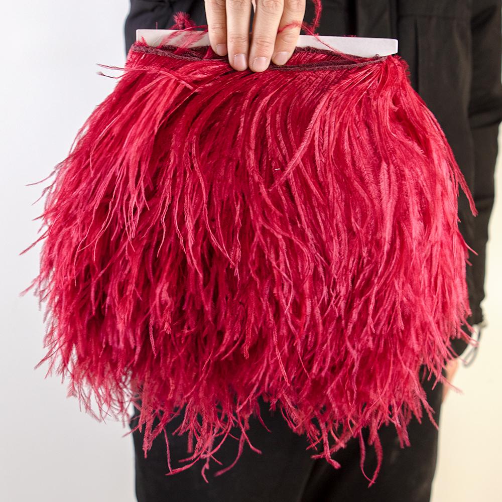 Перья1Метр Высококачественная отделка из страусиных перьев 10-15/15-18/18-22см Перья Бахрома Лента для Домашней Вечеринки Платья Шитья Свадебного Декора