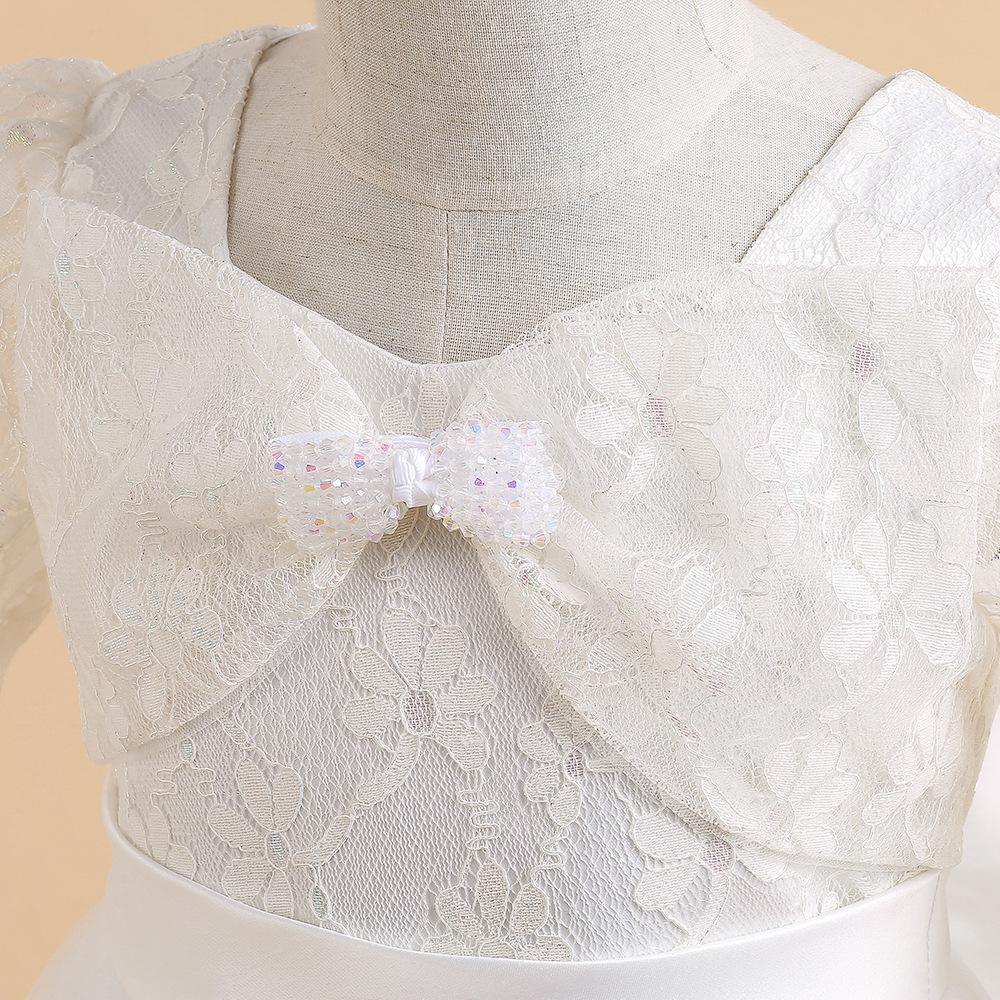 От 4 до 14 лет Тюлевое кружевное платье с цветочным узором для девочек, костюм, детское бальное платье невесты, платье принцессы для девочек, свадебное платье для первого причастия