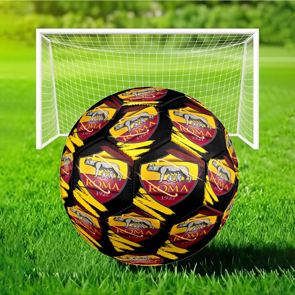 Rome Wolf Football club Printed Size 5 Soccer Ball - Durable, Machine-stitched, Soft and Comfortable, Suitable for Training and Matches Gift