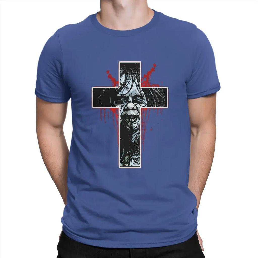 Fans Men's T Shirts T-The Exorcist Vintage Tee Shirt Short Sleeve Round Neck T-Shirts 100% Cotton Unique Clothing