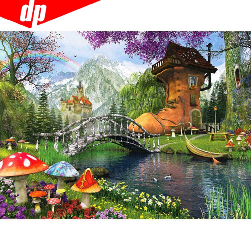 Diamond Embroidery Cross Stitch Landscape Painting with Diamonds Diamond Painting Full Round Diamond