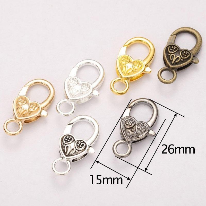 10 шт./лот 27 мм застежка-лобстер крючки сердце брелок застежки браслет-цепочка аксессуар для изготовления ювелирных изделий компоненты