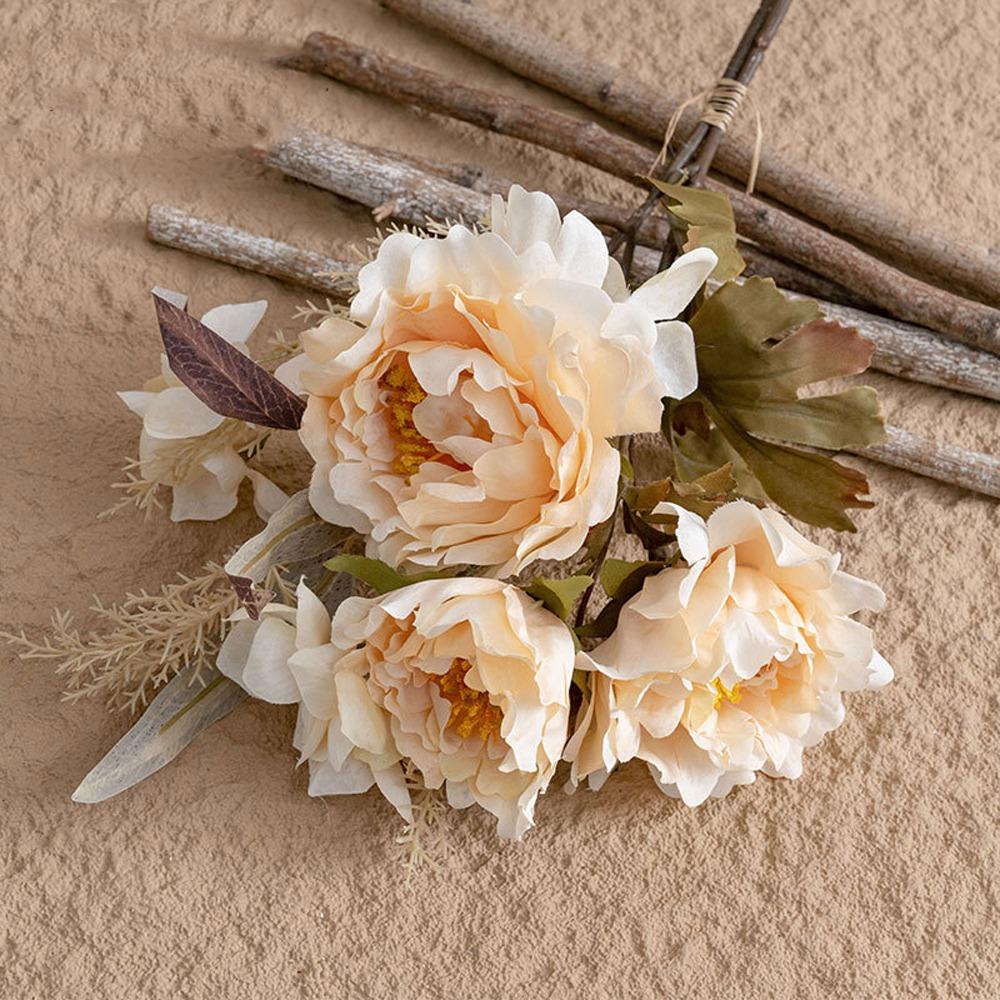 Роскошные шелковые ветки пионов Элегантная имитация пионов Букет искусственных пионов Сувениры для вечеринки
