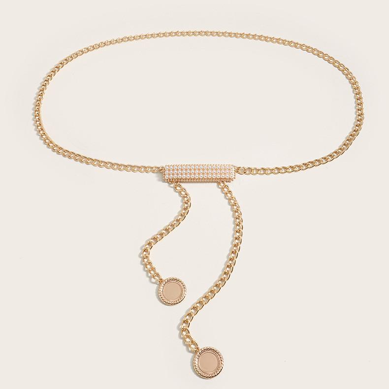 Chain Waist Metal Women With Pearl Buckle For Elegant Summer Winter Outfits