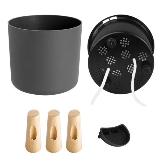 Самополивающийся цветочный горшок, горшок для растений с ножками из цельного дерева, однотонный цветочный горшок с дренажными отверстиями для домашнего сада