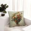 Искусственный цветок Женская наволочка Плюшевая ткань Мягкая наволочка Двусторонняя печать Чехол на подушку для дивана Декоративная наволочка