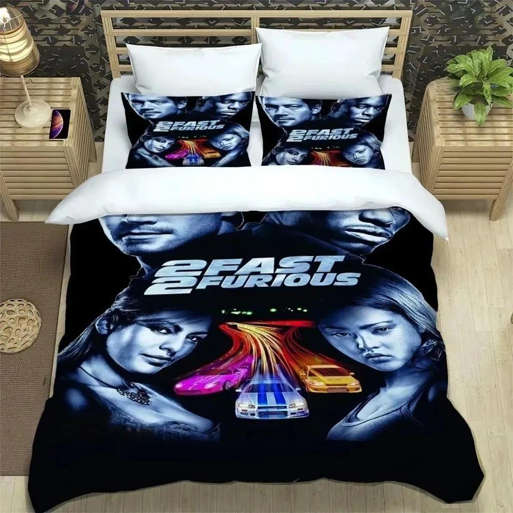 Movie pattern Fast & Furious Bedding Set Soft Comforter Cover With pillowcase Shams For Kids Adults Microfiber Quilt Cover