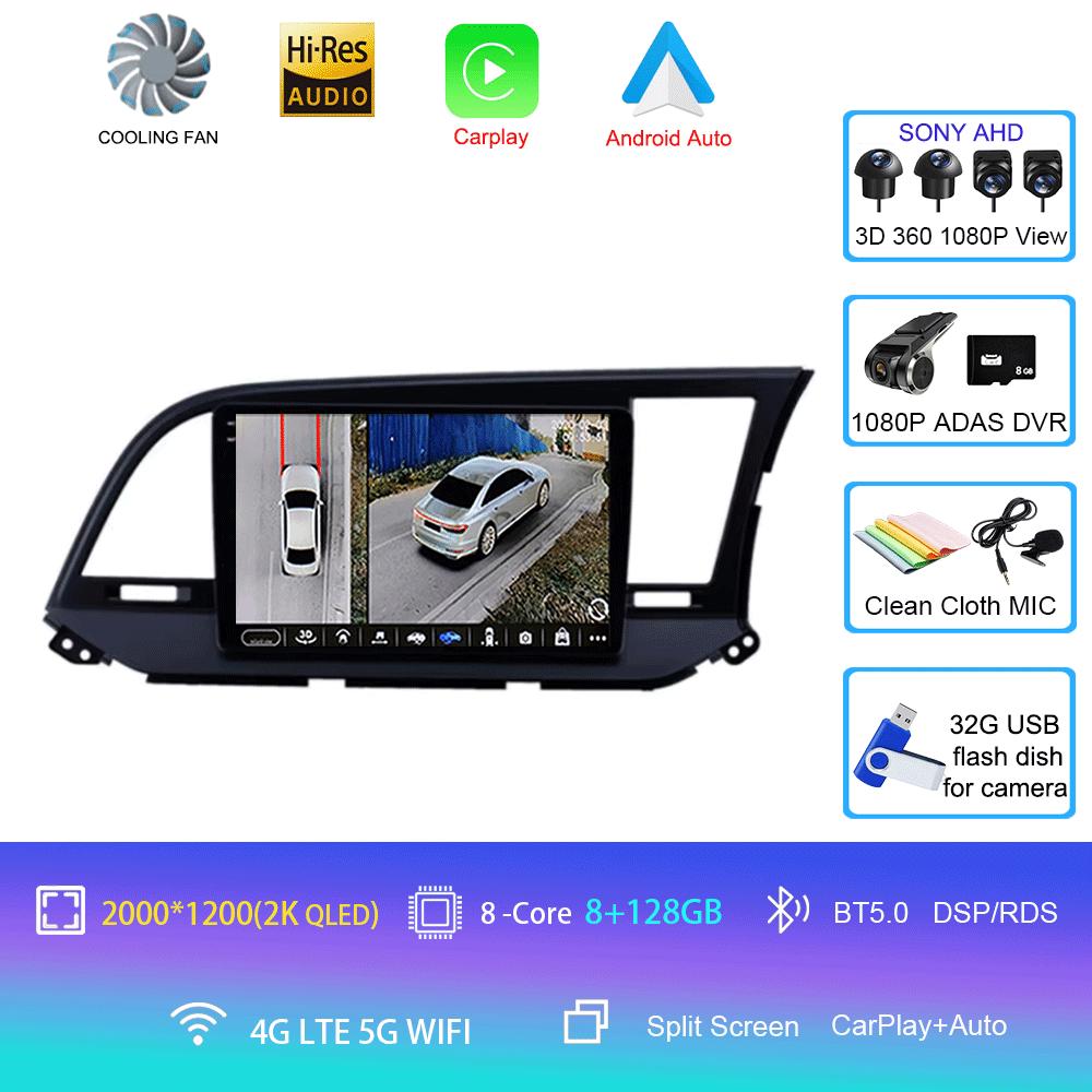 For Hyundai Elantra 6 2015 2016 2017 2018 Car Radio Android 14 Carplay GPS Navigaion Multimidia Video Player Stereo Head Unit 4G