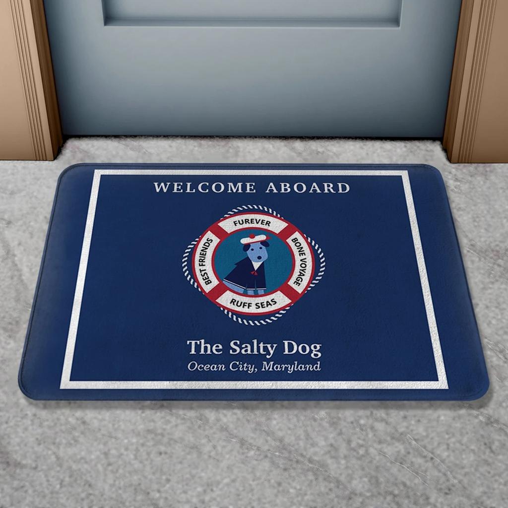 Название лодки Придверный коврик Персонализированный Морской Якорь Компас Штурвал Веревка Нескользящий Коврик для ванной Декор для яхты Внутренний Наружный Приветственный коврик