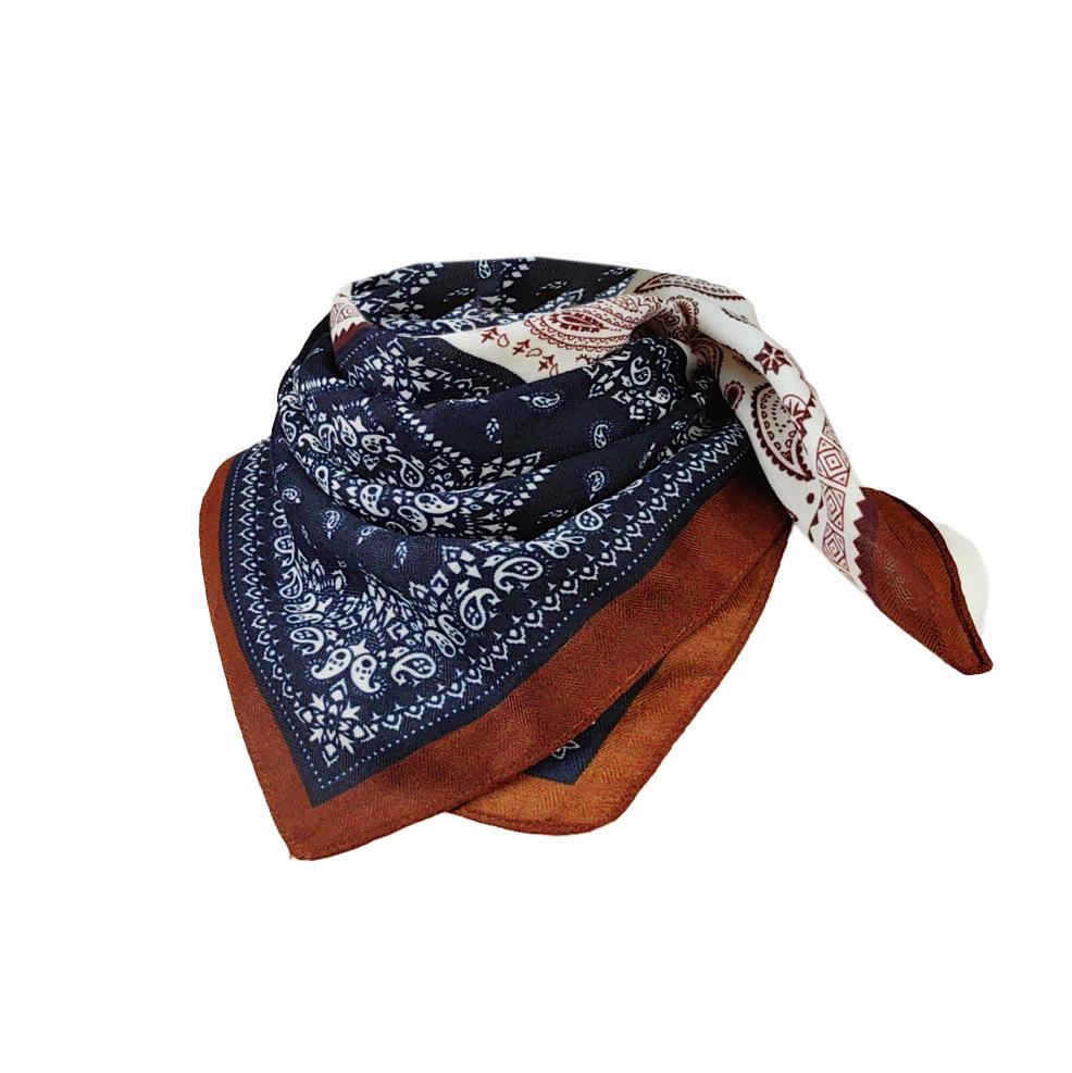 Contrasting Color Cashew Pattern Silk Scarf: Women's Fashion Shawl, Neck Tie, or Waist Wrap.