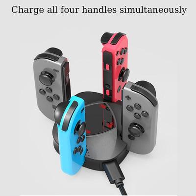 Зарядная станция 4-в-1, подходит для Nintendo Switch Joy-Cons, док-станция для быстрой зарядки, портативная мини-зарядная подставка
