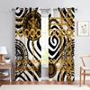 Полиэстер Затемняющие Занавески Окна Для Гостиной, Спальни, Домашнего Декора, Дешевые, Современный Роскошный Бренд, Черный и Золотой,