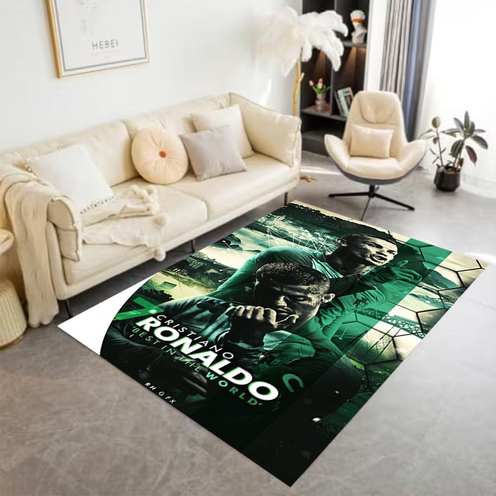 Ronaldo's Evolution Football Carpet Suitable for Playrooms Entryway Outdoor Decorate room Antislip Carpet Anime Office Decor Perfect Gift for Women/Me
